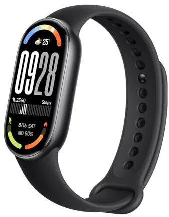 XIAOMI Smartband 10, Pulsera de Actividad, Pantalla AMOLED de 44mm, Carga rápida, 150+ Modos Deportivos, Monitorización de Salud y sueño, HyperOS 2.0, Impermeable 5ATM, Brújula, Negro