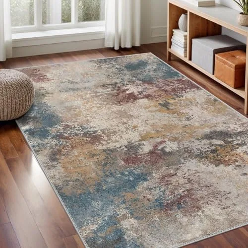 GENIMO Alfombra Salon Moderna, Cocina Lavable Antideslizante, Alfombra Pelo Corto para Dormitorio,Hall Entrada,Pasillo,Mixto Abstracto,160x230 cm
