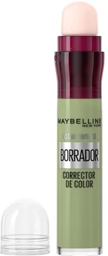Maybelline New York, Corrector Borrador de Ojeras, Bolsas e Imperfecciones, Tono: Verde