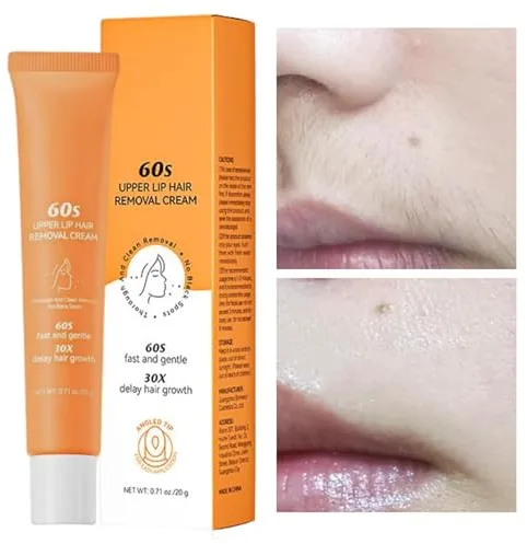 Crema de Depilación Facial Para Labio, Cejas y Barbilla - Trabajo Rápido y Sin Dolor Para la Cara - 20 g