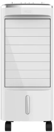 EVVO Climatizador Evaporativo CLIMA AC650. Potencia: 65 W, Depósito: 3,5 L, 3 velocidades ajustables, Oscilación automática de 70º, Ruedas multidireccionales, Incluye 2 acumuladores de frío