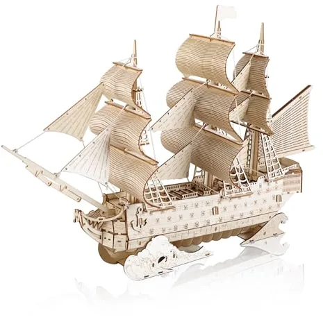 Comfoyar Puzzle 3D Velero, Maquetas Madera para Construir Adultos, DIY Construcciones Madera de Barcos para Montar, Decoracion Hogar y Cumpleaños Navidad DÍa del Padre Regalos para Hombre Mujeres