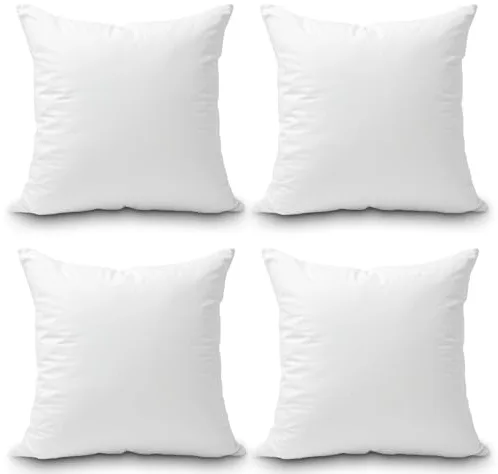 ForenTex Relleno de Cojín Blanco 45x45 cm Pack de 4 – Fibra Virgen Siliconada, Hipoalergénico, Suave y Transpirable, Alta Recuperación