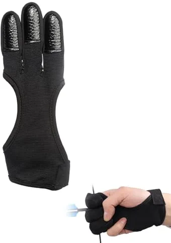 Tokaneit Guantes de Tres Dedos para Tiro,Guantes de Protección,Protectores de Manos para Tiro con Arco Compuesto,Protector de Mano Transpirable de Tres Dedos para Tiro con Arco,Equipo Deportivo