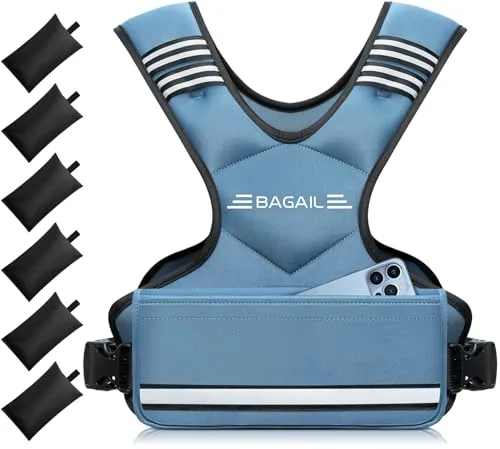 BAGAIL Chaleco Lastrado Ajustable para Entrenamiento de Fuerza, Bolsas de Arena de Hierro Extraíbles, Talla de Busto Ajustable, Chaleco de Fitness Resistente para Hombre y Mujer