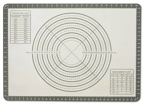 Amazon Basics Tapete de Silicona Antiadherente con Medidas para Hornear, Libre de BPA, Apto para Horno, Extragrande, 50,8cm x 71,1cm