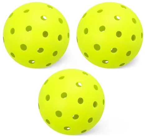 Amazon Basics Pelotas de Pickleball para Exteriores, Homologadas por la USAPA, Amarillo, Paquete de 3