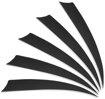 PATIKIL 25pcs Plumas de Flecha, 10cm 4" Paleta de ala Izquierda Pavo Fletch Accesorio Deportivo de Tiro con Arco Fletching para Bricolaje Tiro al Objetivo Caza Deporte, Negro
