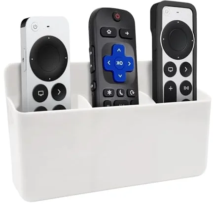 Soporte de Pared para Control Remoto, Blanco Soporte para Mando a Distancia, Cajas de Almacenaje Autoadhesivas de Pared para Teléfonos Móviles para Control Remoto, Teléfono Móvil, Cepillo de Dientes