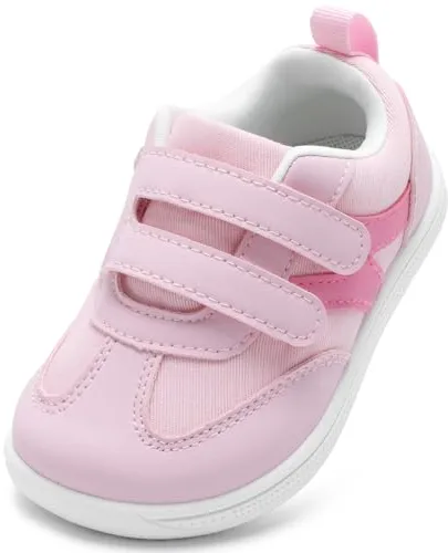 STQ KIDS Zapatillas Barefoot Niños Niña Calzado Respetuoso Bebe Flexibles Primeros Pasos Antideslizantes Deportivas Zapatos Infantil Rosa 25 EU/T8 Ancho