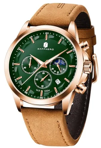 BENYAR by Relojes para Hombre Cronógrafo Indicación de Fecha 50M Reloj de Pulsera Impermeable Reloj de Pulsera clásico para Hombre Relojes analógicos de Cuarzo de Lujo Casual con Correa