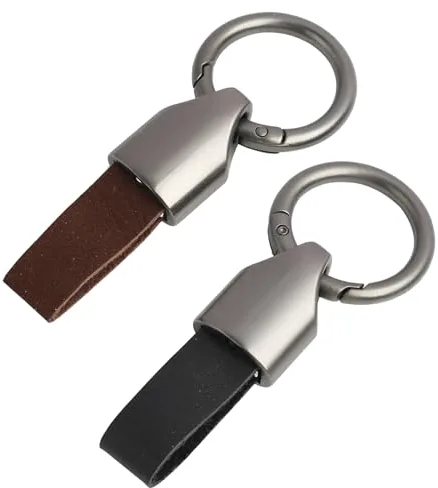 Mewtush 2 PCS Clips Para Llavero de Coche, Llavero de Cuero Elegante y Robusto con Hebilla de Aleación de Zinc,Perfecto para Hombres y Mujeres, Accesorio Multifuncional para Claves y Gadgets