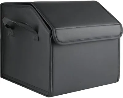 Enerfero Organizador de Maletero Plegable de PU – Caja de Almacenamiento Multiuso para Coche, SUV y Camión – Gran Capacidad – Base antideslizante – Impermeable