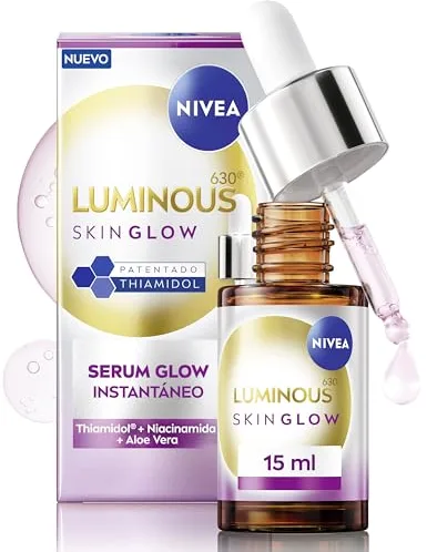 NIVEA LUMINOUS630 SKIN GLOW - Sérum Glow Instantáneo - Serum Facial Hidratante Antimanchas - Refina Poros - Thiamidol, Niacinamida y Aloe Vera - Reduce el Exceso de Grasa - Todo Tipo de Pieles - 15 ml