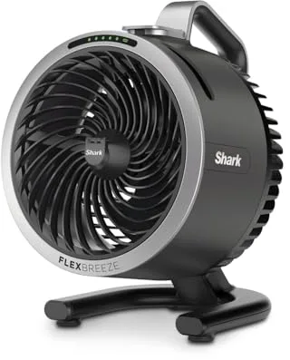 Shark FlexBreeze HydroGo, potente ventilador silencioso portátil con nebulización, para interior y exterior, resistente, con o sin cable, pequeño y ligero, 5 ajustes de velocidad, Gris FA050EU