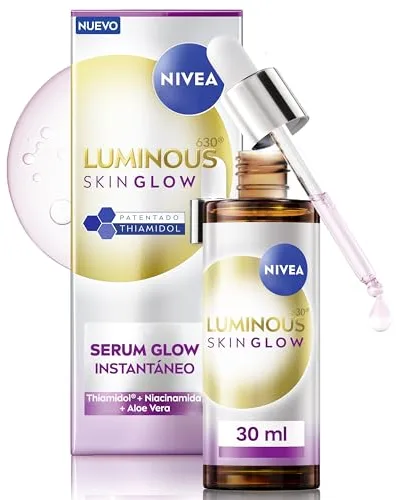 NIVEA LUMINOUS630 SKIN GLOW - Sérum Glow Instantáneo - Serum Facial Hidratante Antimanchas - Refina Poros - Thiamidol, Niacinamida y Aloe Vera - Reduce el Exceso de Grasa - Todo Tipo de Pieles - 30 ml