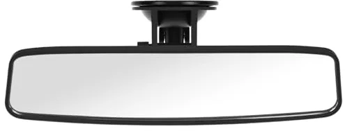 QWORK® 245 x 70 mm Espejo Retrovisor Interior con Ventosa para Coche, Espejo Instructor de Conducción Ajustable Antirreflejos