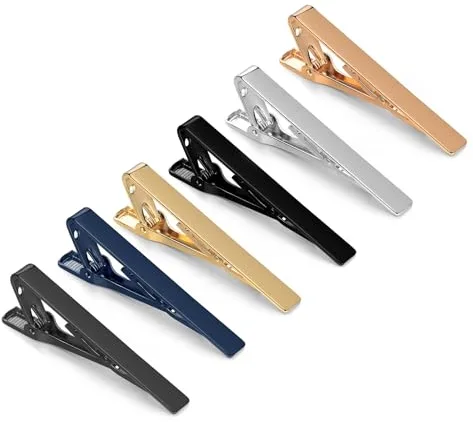Clips para Corbata Hombre, Pinzas Brillantes para Corbata, Juego con Caja de Regalo(Clásico)