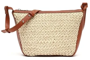 MISAKO Weol bolso bandolera efecto rafia ED. Mujer - Weol Natural 18x22x8 cm