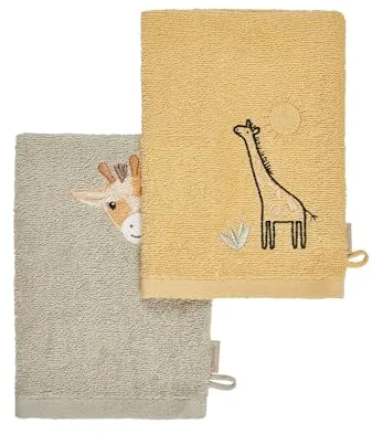 Sterntaler Pack Doble de Toallas de Jirafa Kaya – Algodón Absorbente con Bonitos Bordes – Bonito Bordado para bebés y niños pequeños, Multicolor