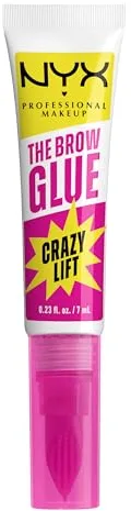 NYX Professional Makeup The Brow Glue Crazy Lift, Gel Laminador de Cejas, 24H Fijación Extrafuerte, Cepillo Integrado, Transparente, 1 ud.