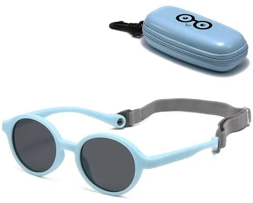 Musivon Gafas de sol para bebés,0-2,5 años Gafas de sol polarizadas para niños con correa ajustable para niños niñas pequeños
