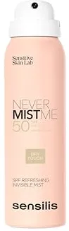 Sensilis - Invisible Never Mist Me SPF50, Bruma de Alta Protección en Spray, Protege la Piel de los Rayos UVA y UVB, Hidrata y Calma, Acabado Seco y Fijador, Todo Tipo de Pieles - 100 ml