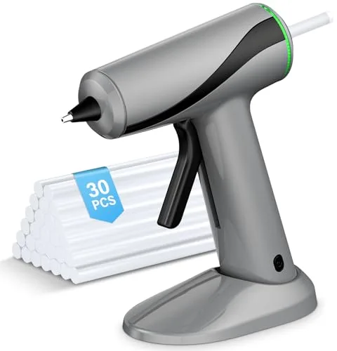 Pistola Silicona Caliente Inalambrica, Pakinui Pistola Pegamento Caliente con Batería de 2000 mAh, Precalentamiento rápido en 40 segundos, Pistola cola quente Para bricolaje, manualidades