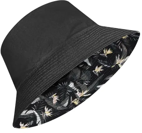 AYPOW XL/XXL Sombrero de Pescador Reversible Algodón Unisex, Moda Tamaño Grande ala Ancha Estampado Gorra de Pesca Bucket Hat, Ligero Plegable Verano Sombrero de Sol Playa Aire Libre Mujer Hombre