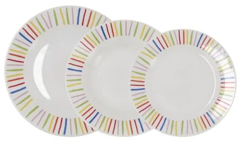 Quid California Vajilla Porcelana 18 Piezas - 6 Personas Porcelana Apto Microondas