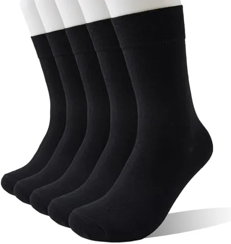 Wamicu Calcetines Hombre Algodón 5 Pares - Finos Vestir Suaves, Transpirables, Cómodos y Duraderos - Uso Multiestación, Talla 43-46