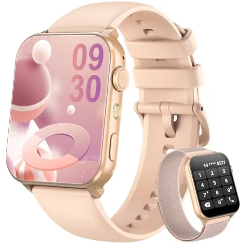 Blackview Reloj Inteligente Mujer - Llamadas Bluetooth y Notificación Mensajes, 1,91" Smartwatch Mujer con Linterna LED, SpO2, Pulsómetro, Sueño, Podómetro, Pulsera Actividad con 100 Modos Deportivos