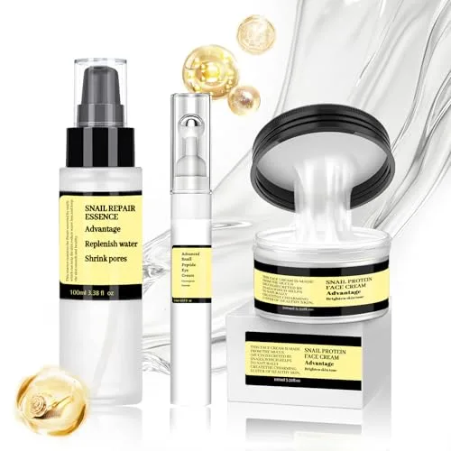 Advanced Snail 96 Mucin Power Essence 100ml + 92 Crema Baba de Caracol 100g + Snail Peptide Eye Cream 17ml, Korean Skincare, Dduce Las Líneas de Expresión, Hidrata Reafirma la Piel