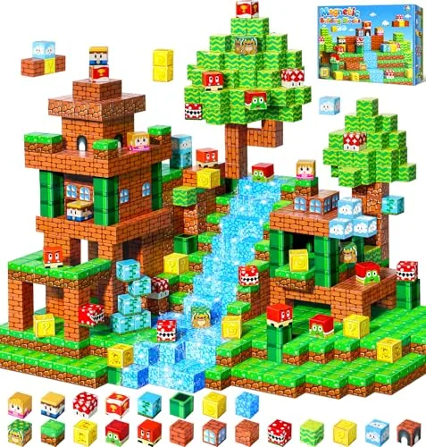 LUVTOY Cubos Magneticos - Bloques Magneticos Construccion Niños - Magneticas Niño - Construcciones Magneticas Niños - Juguetes Halloween Regalo Niño 3 4 5 6 7 8 9 10 Años