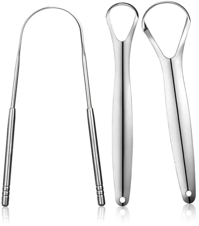 liuchanghe 3 Pieces Limpiador de Lengua, Raspador de Lengua de Acero Inoxidable, para Limpiador de Cuidado Oral