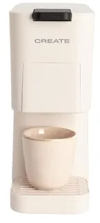 CREATE / THERA STUDIO/Cafetera multicápsula express y café molido blanco roto/Panel de control táctil, 19bar, programable, 3 adaptadores intercambiables, sistema antivibración, 1450W