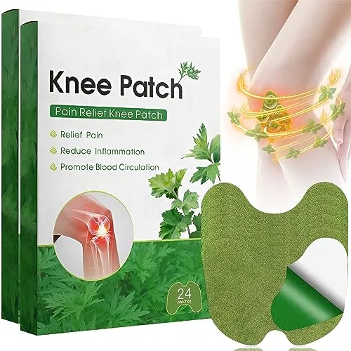 Robofun Parche para Aliviar el Dolor de Rodilla, 48 Parches Dolor Rodilla, Parches para Aliviar el Dolor de Ajenjo para Inflamación de Rodilla, Espalda, Hombros y Cuello