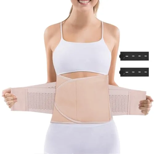 ACWOO Faja Postparto, Faja Abdominal Postparto, Faja de Recuperación Postparto con Correas Doble Ajuste, Faja Lumbar para Mujer, Moldeador de Cintura, Envoltura para el Sudor de Barriga, Beige
