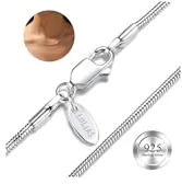 LOLIAS Collar Plata Ley 925 para Mujer y Hombre, Collar Serpiente 1,5 MM Gargantilla Cadena Plata Larga 40CM