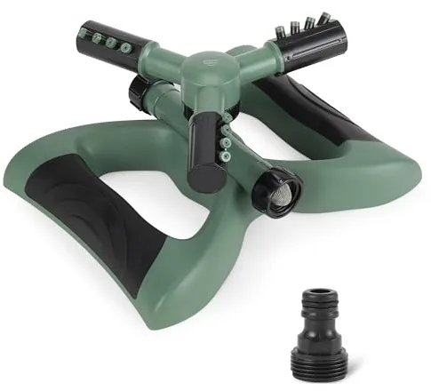 Amazon Basics Aspersores giratorios para jardín, Color Verde, Paquete de 1