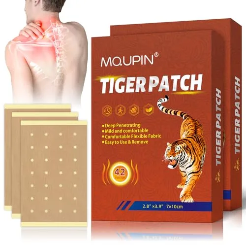 Alivio del dolor Parches, 84Pcs Rodilla Parches de calor adhesivos, Planta Natural Parches de calor para la espalda Rodilla Cuello y Hombro Alivio del dolor 12H de larga duración