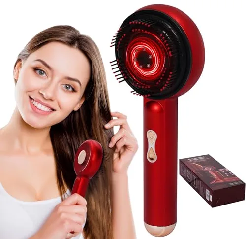 Masajeador Eléctrico del Cuero Cabelludo, 3 en 1 Cepillo de Masaje para Cuero Cabelludo con 660nm Luz Roja y 3 Modos de Masaje, Aplicador de Aceite para Cabello, Regalo para Mujeres y Hombres