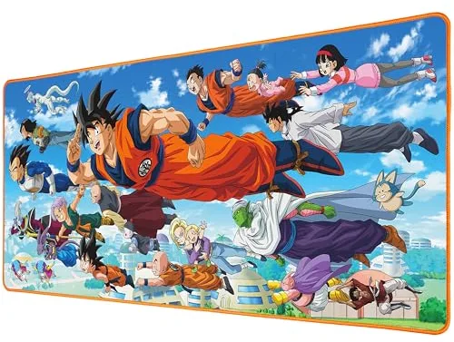 Subsonic - Alfombrilla para Ratón XXL - Alfombrilla de Escritorio Dragon Ball 90x40 cm - Superficie Lisa Optimizada para Sensores, Base Antideslizante, Bordes Cosidos – Azul