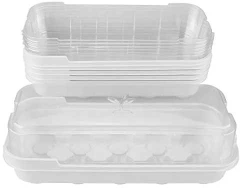 BAFOVY 10 Conjuntos Orden Mínimo, 6 Sets/Venta Verde, Kit de Arranque de Semillas de Tapa Transparente para Mini Jardín de Ventanas (2)