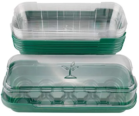 BAFOVY 10 Conjuntos Orden Mínimo, 6 Sets/Venta Verde, Kit de Arranque de Semillas de Tapa Transparente para Mini Jardín de Ventanas (1)