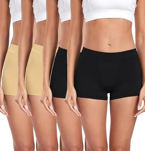 Ocexteur Bragas Mujer Algodón Pantalónes Cortos Elásticas Culotte Braguitas Boxer Mujer Algodon Cómodas Shorts Pack de 4