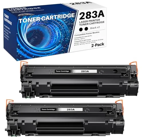 colorfly 83A CF283A Tóner Compatible para HP 83A CF283A para LaserJet Pro MFP M125nw M127fs M127fw M127fn M225dw M125a para LaserJet Pro M201dw M201n (2 Negro)