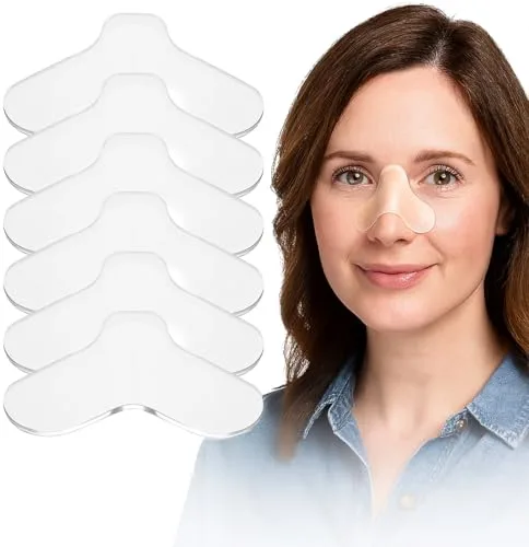 JEYORZY 6 pcs Almohadillas Nasales CPAP, Protector de Nariz para Máscara CPAP, Almohadillas de Gel Nasal, Almohadilla Nasal de Gel de Silicona, Protectores de Nariz de Reutilizables Transparentes