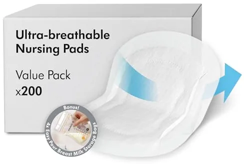 Medela discos absorbentes respirables para la lactancia, diseño discreto para un uso cómodo, paquete de 200