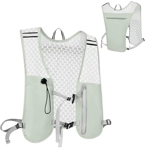 Alaoo Chaleco Running, Multifunción Mochilas de Hidratación,Mochila Hidratación Ligero con Reflectante y Correas Pecho Ajustables, Chaleco Running Mujer Hombre para Correr Trail Marathoner (Gris)